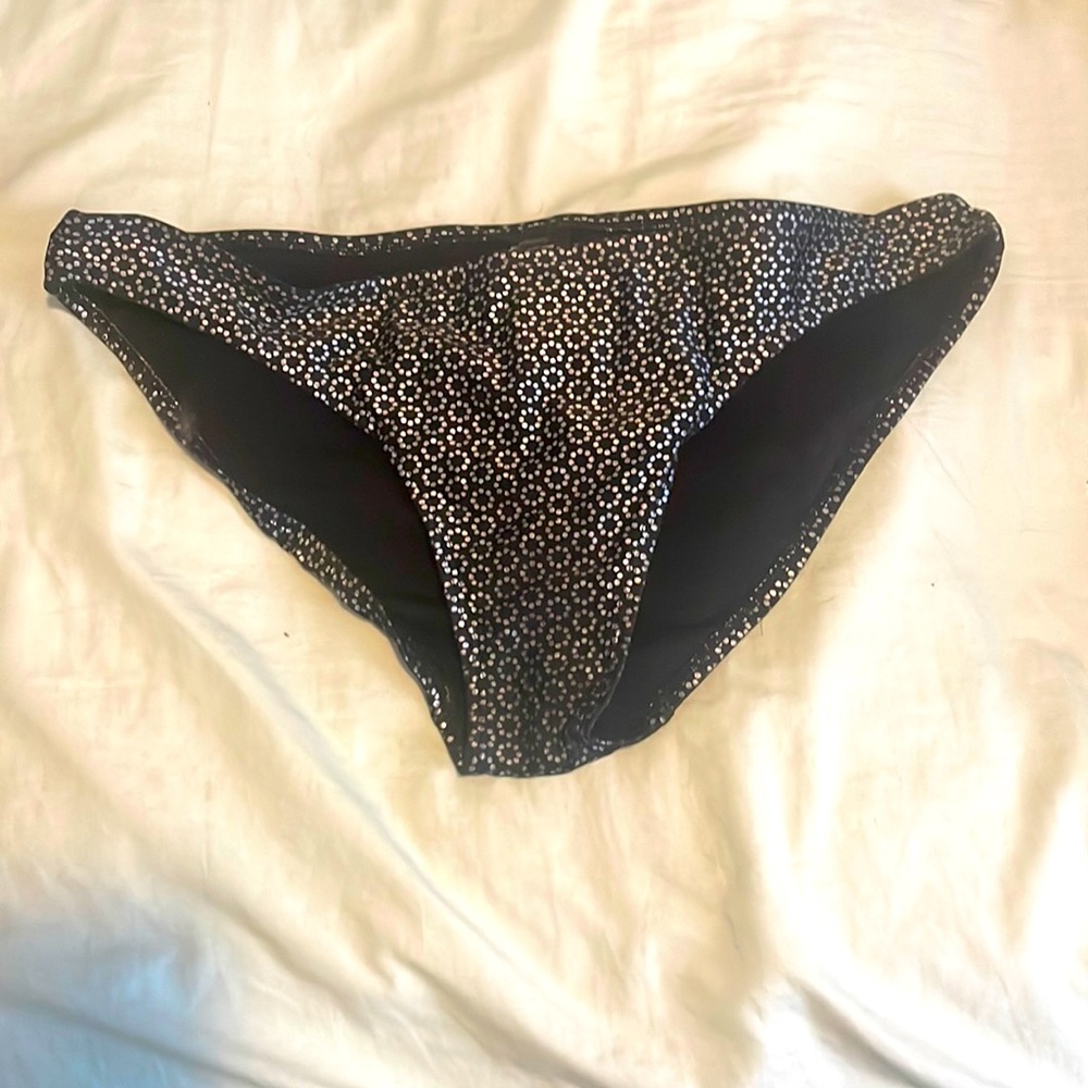 Black and silver pattered bikini bottoms